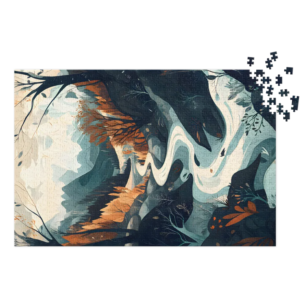 Serene Illustrative Landscape with River