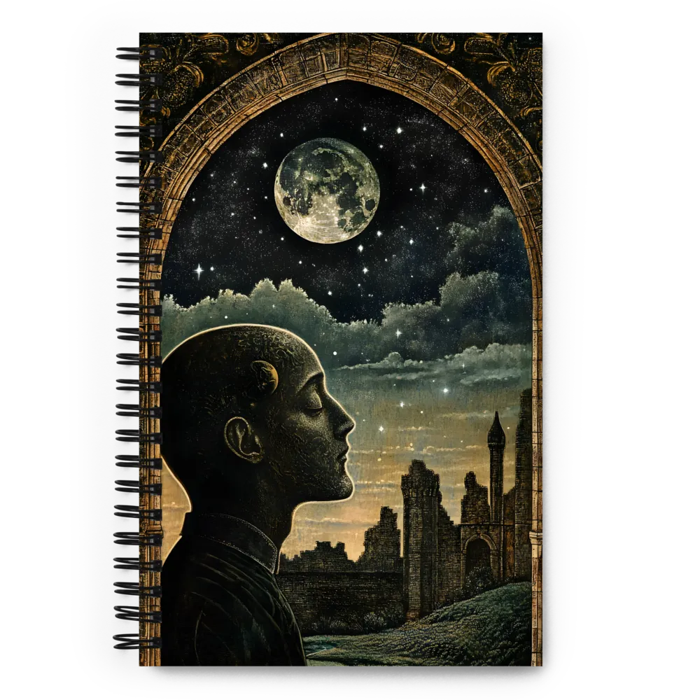Contemplation Under the Moonlit Arch 
 Spiral Notebook | 140 pages