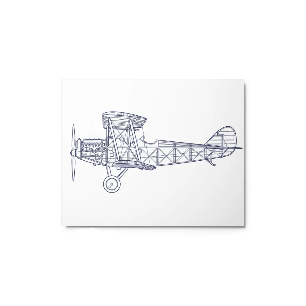 Vintage Biplane Blueprint