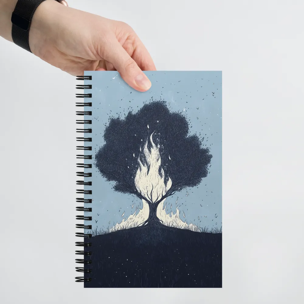 Ignited Tree Engraving 
 Spiral Notebook | 140 pages