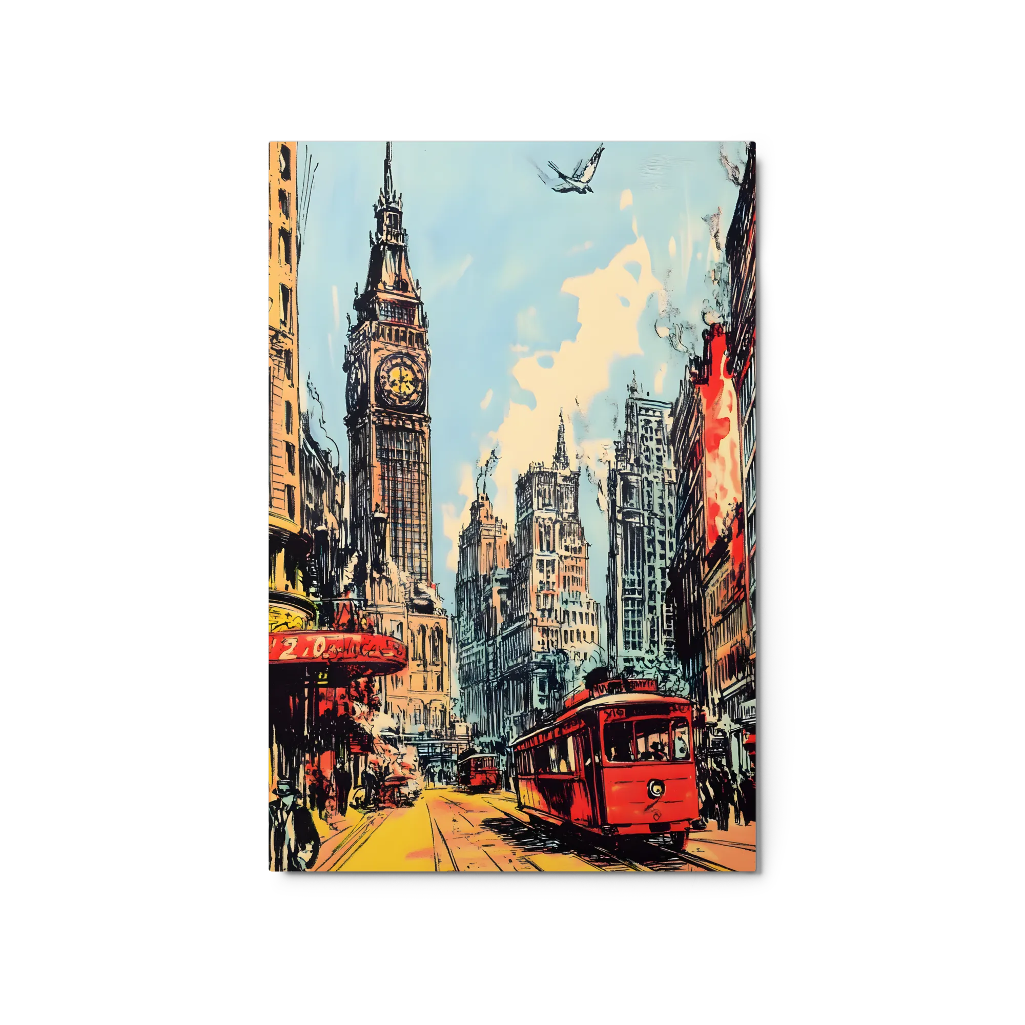 Paesaggio urbano di Londra con tram