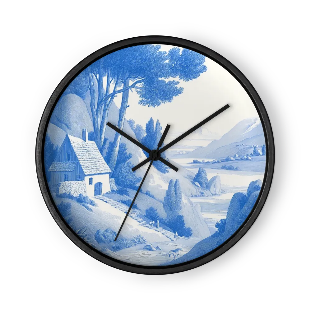Blue Country Cottage | Wall Clock