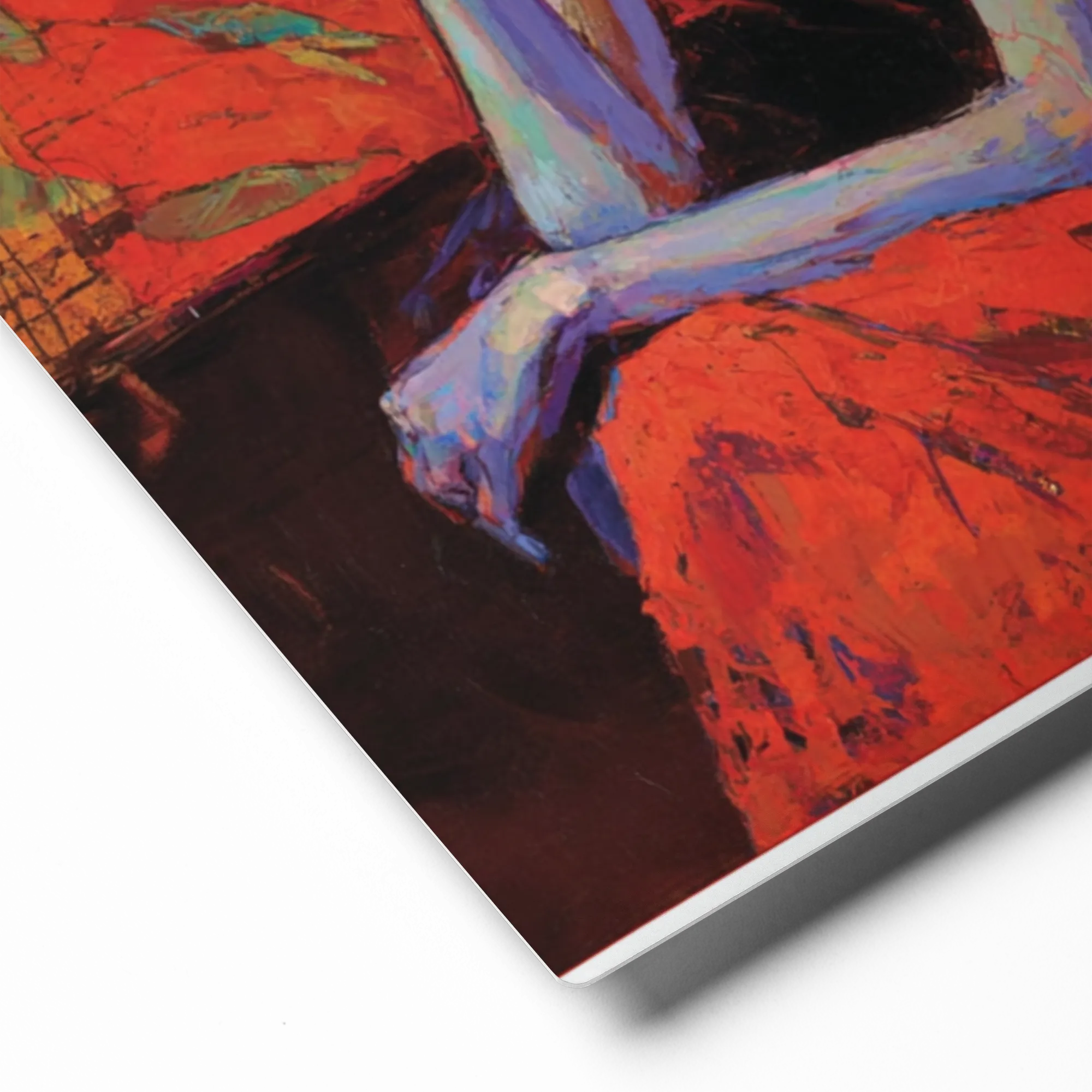 Crimson Contemplation 
 Poster with Black Frame | 12″x 12″