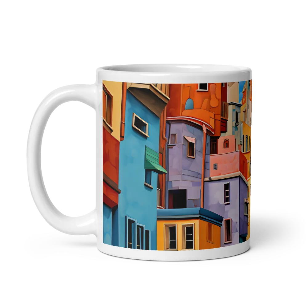 Mediterranean Hillside City 
 Mug with Red inside | 15 oz