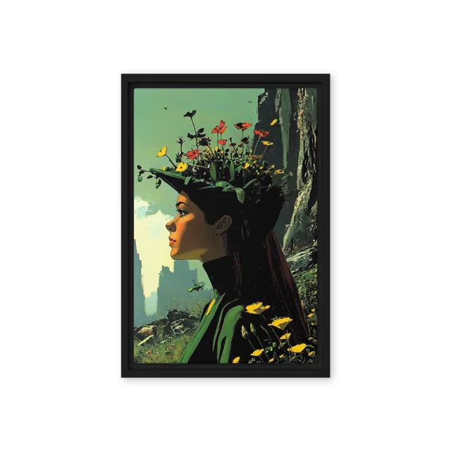 Woman with Floral Headdress | Art Print