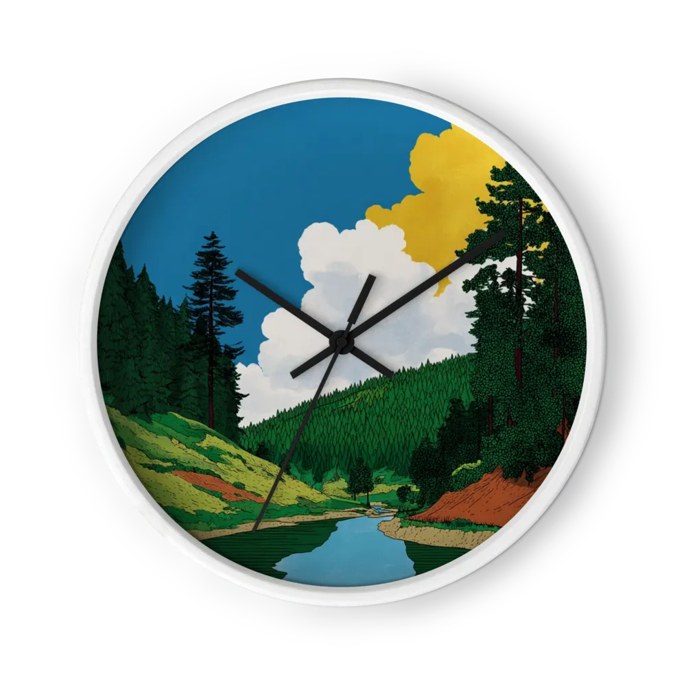 Mountain River Valley | Wall Clock
