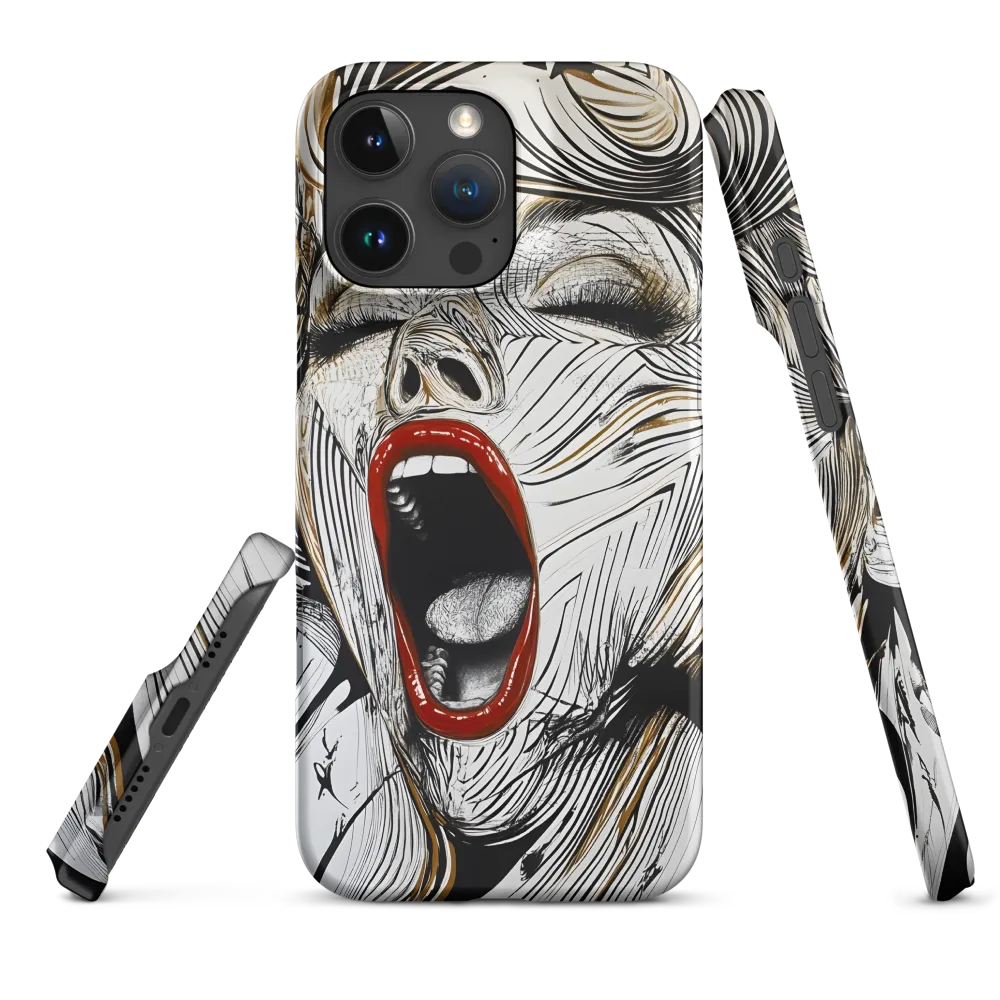 Expressive Portrait of a Screaming Woman | Phone Case