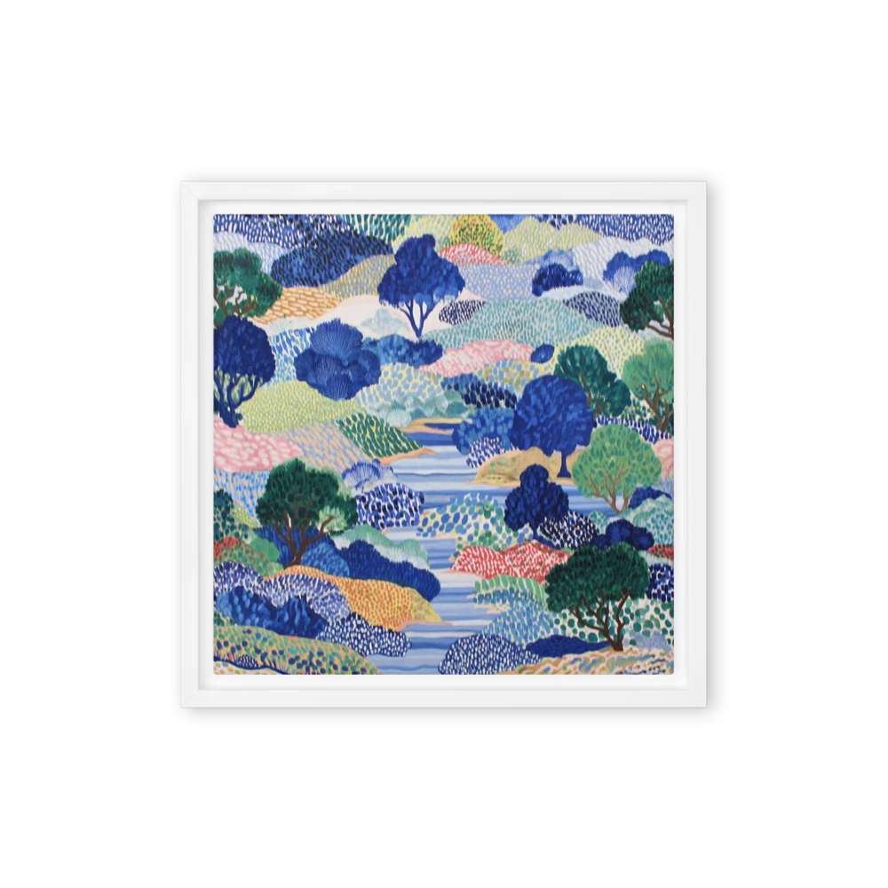 Blue Trees along the River | Art Print