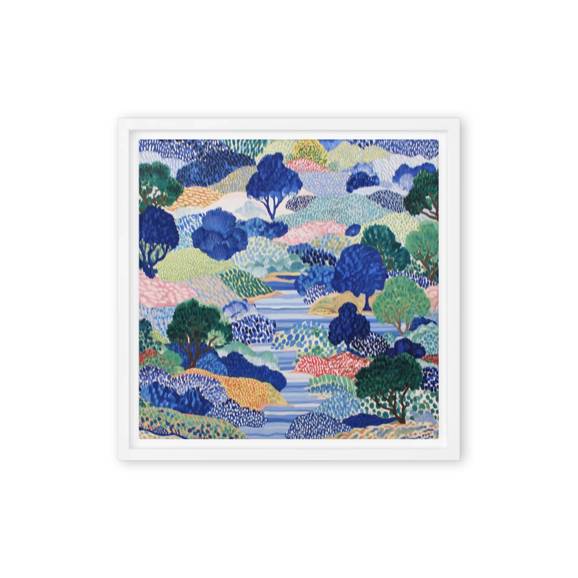 Blue Trees along the River | Art Print