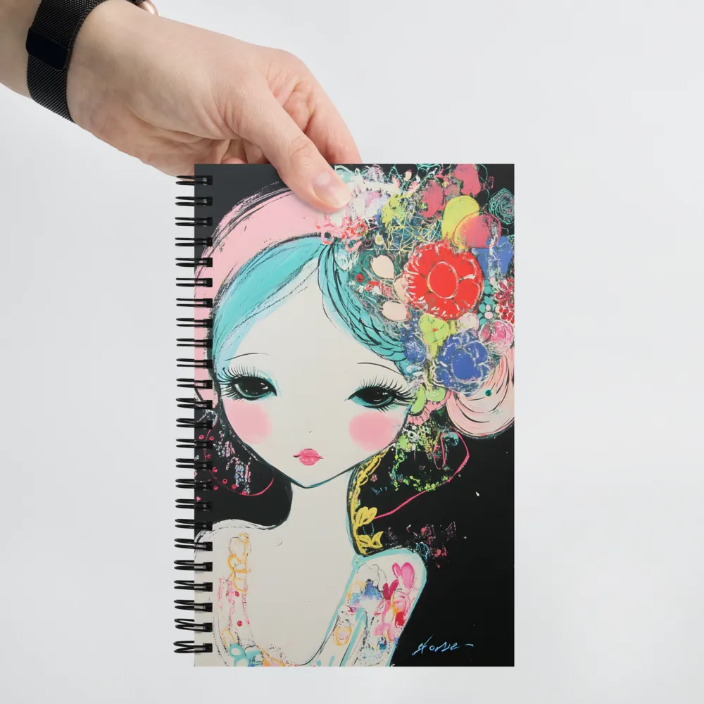 Floral Dreamer Portrait 
 Spiral Notebook | 140 pages