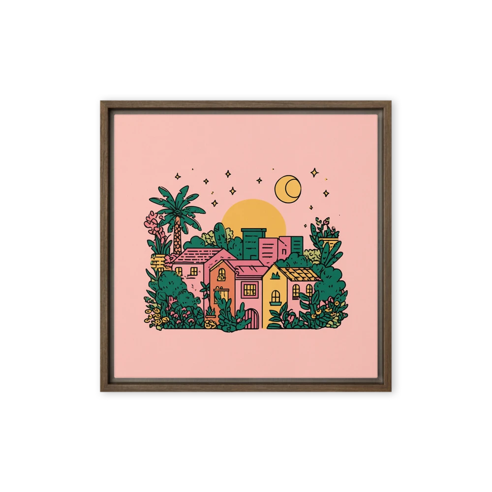 Pastel Village Night | Art Print