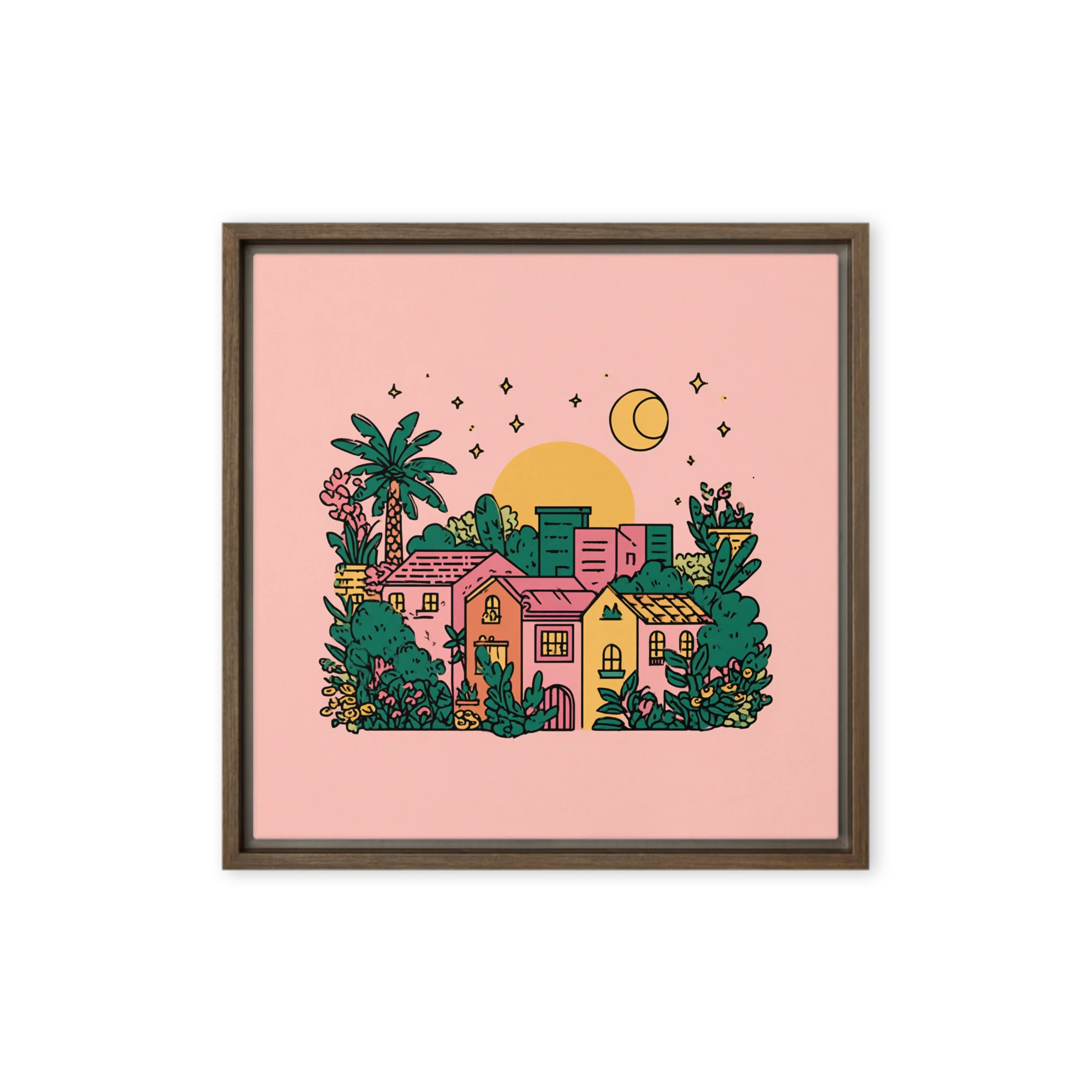 Pastel Village Night