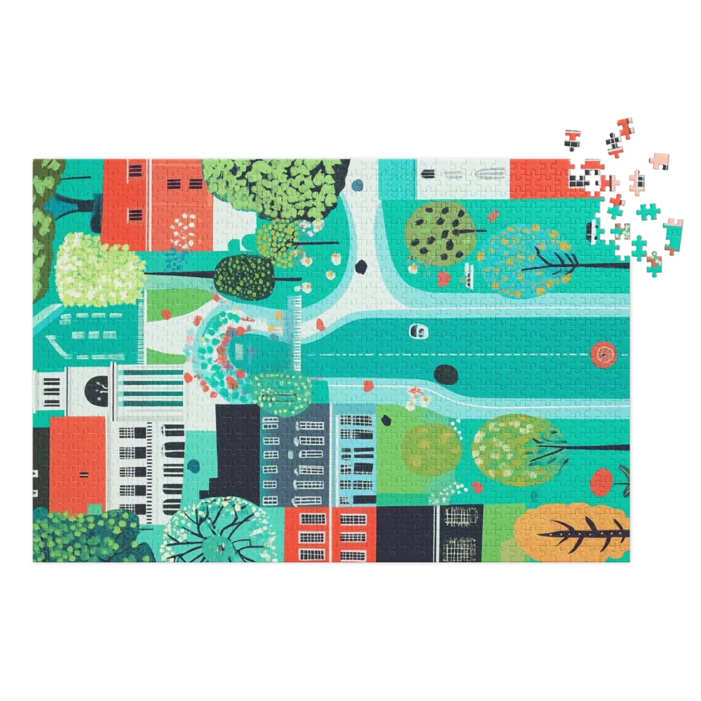 Paisagem Urbana Fantasiosa 
 Puzzle em caixa de metal