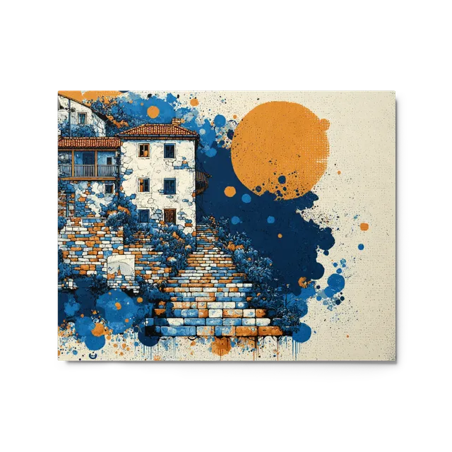 Hillside Village Splatter | Art Print