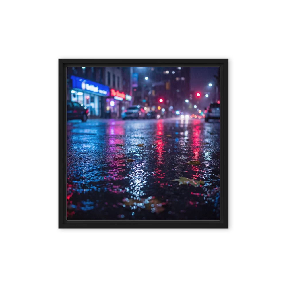 Neon Reflections on Wet Streets | Art Print