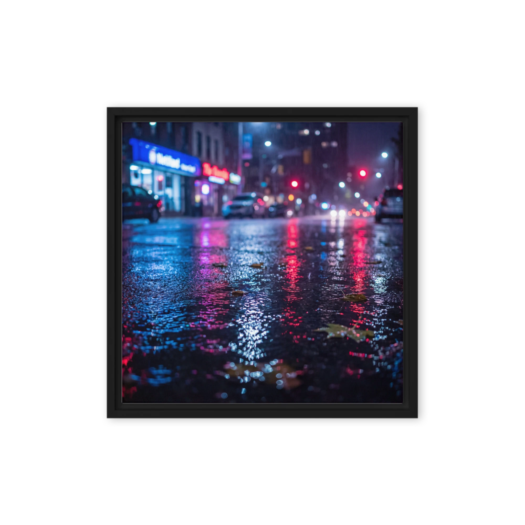 Neon Reflections on Wet Streets | Art Print