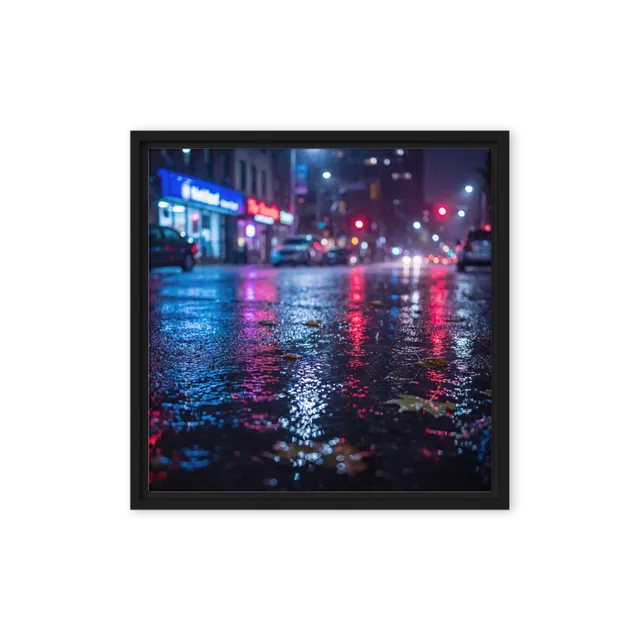 Neon Reflections on Wet Streets | Art Print