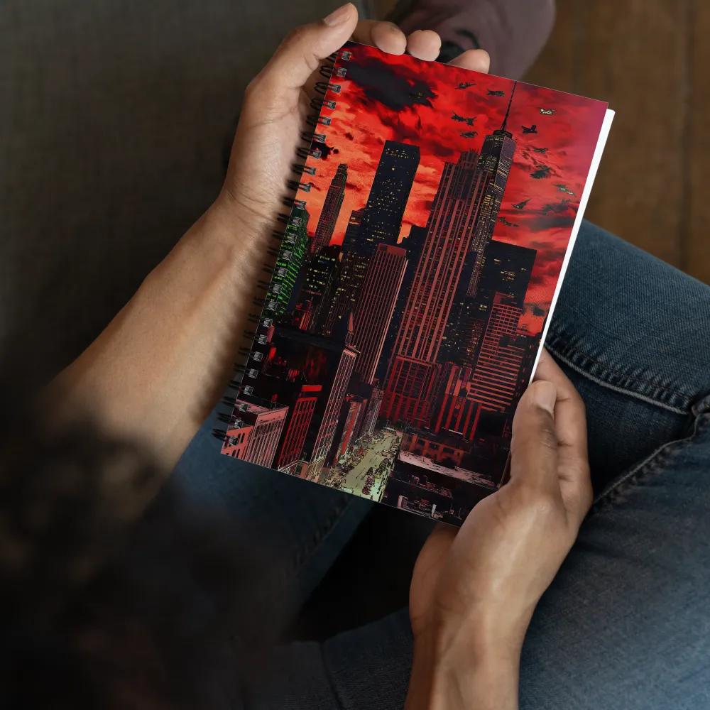Crimson Skies Over Metropolis 
 Spiral Notebook | 140 pages