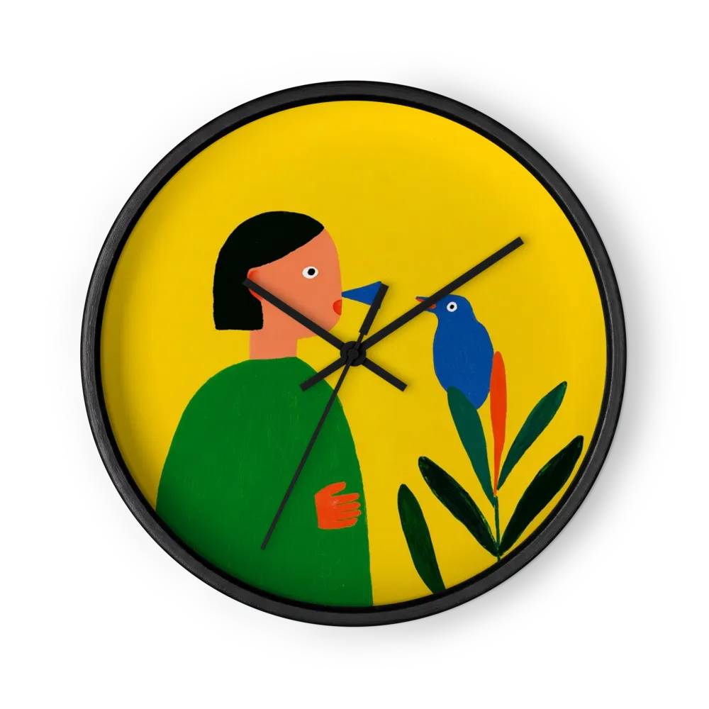 Conversation with a Bird | Wall Clock