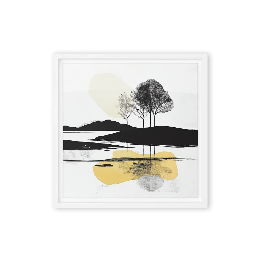 Lakeside Reflections in Ochre | Art Print