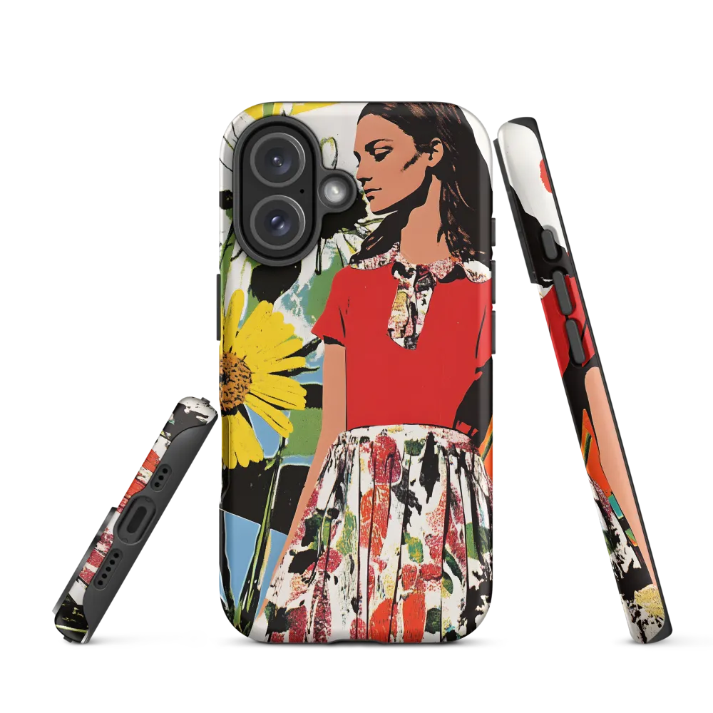 Fashion Model with Flowers | Phone Case