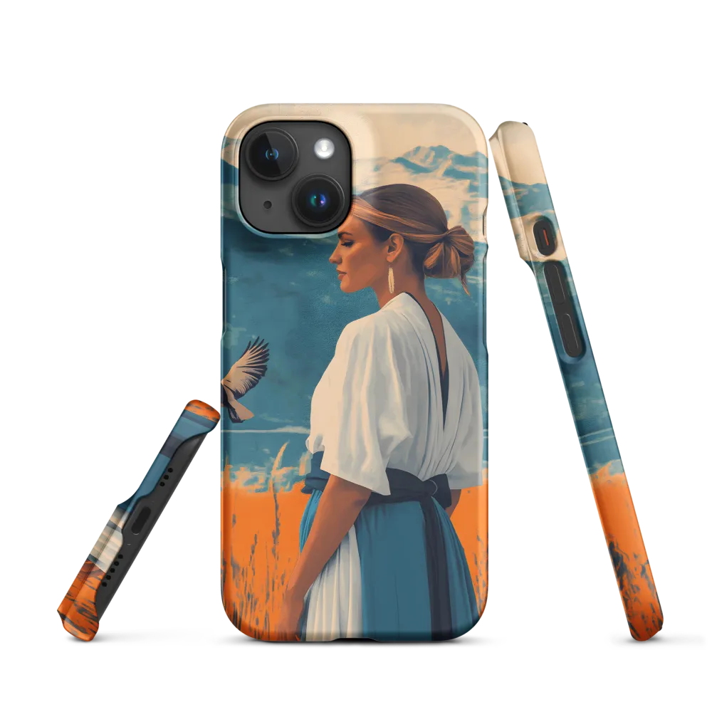 Woman in a Landscape with Bird | Phone Case