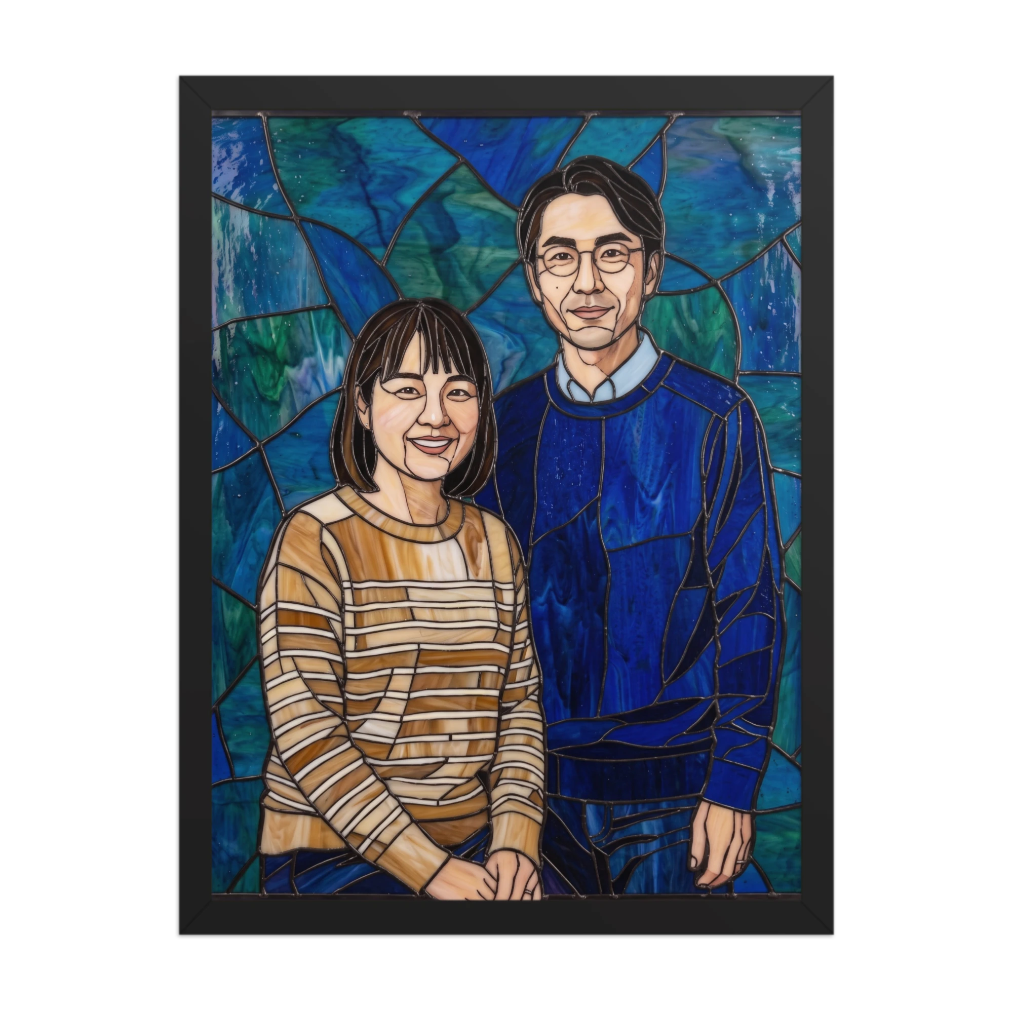 Stained Glass Couple Portrait — example