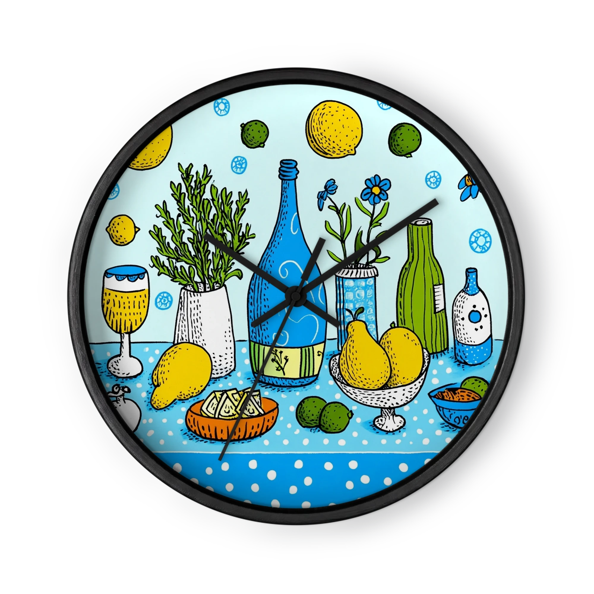 Lemon and Blue Bottle Still Life
