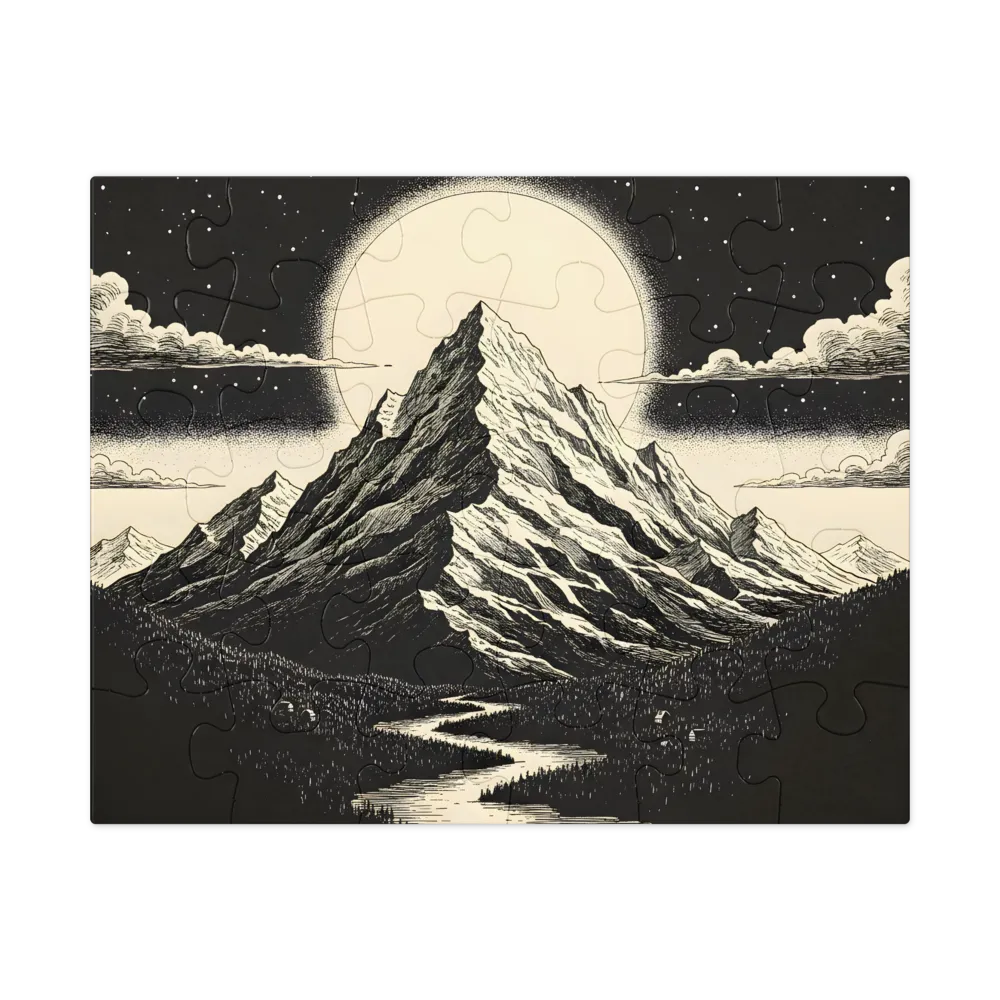 Lunar Mountain Landscape 
 Jigsaw Puzzle in Tin Box
