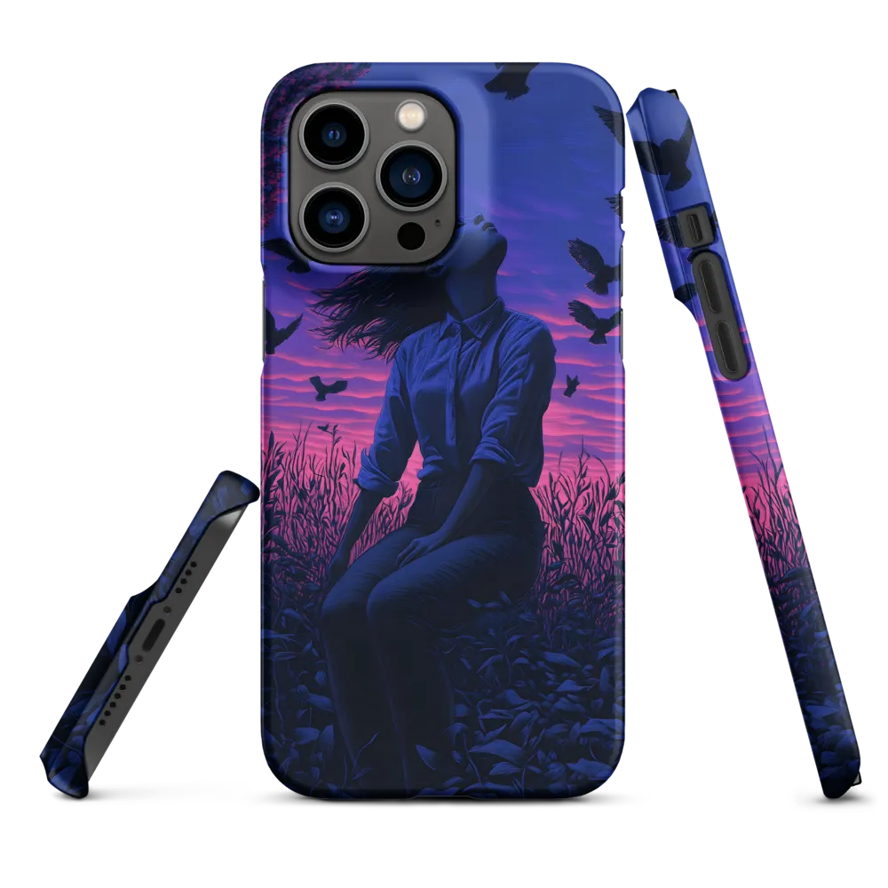 Surreal Woman with Birds at Twilight | Phone Case