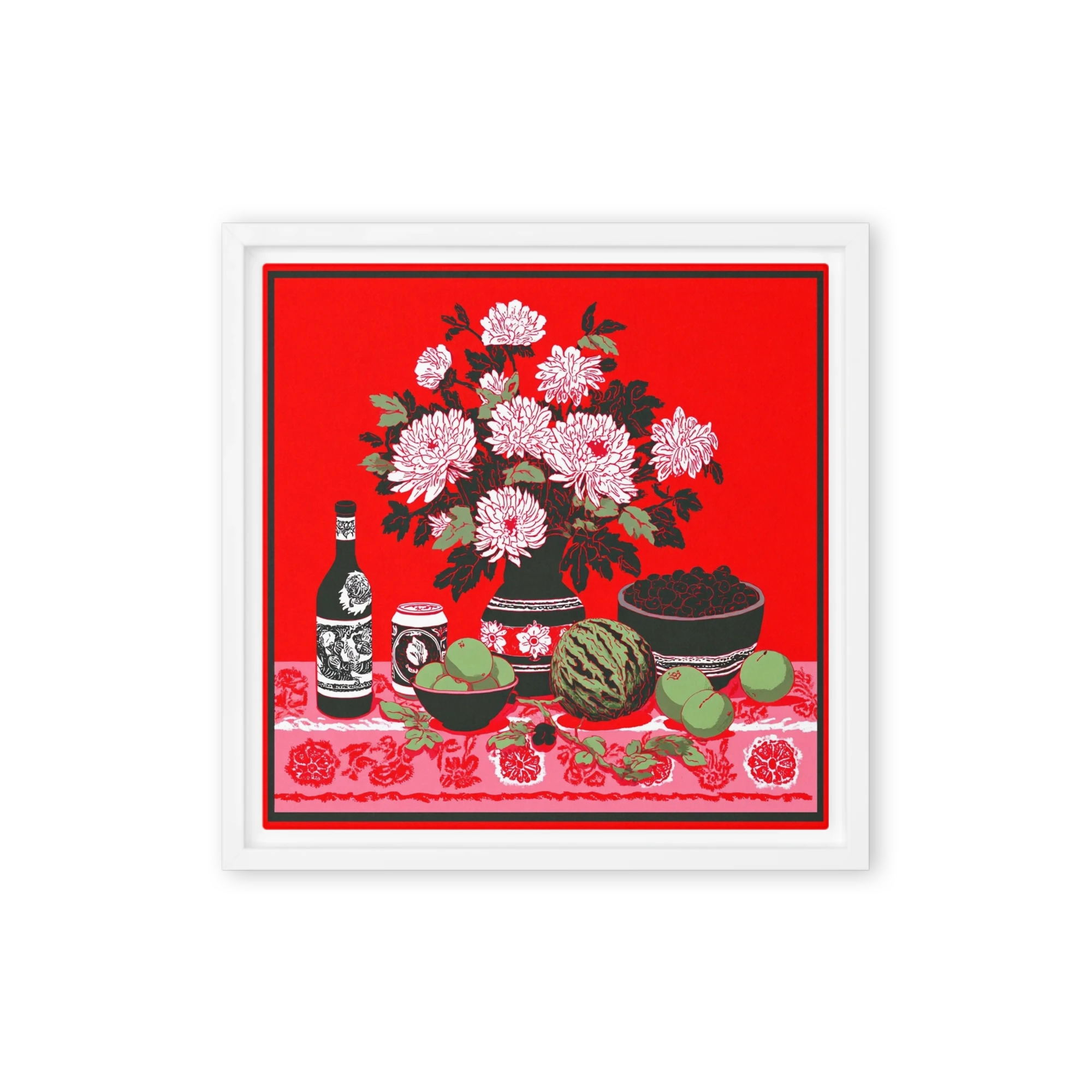 Red Chrysanthemum Still Life