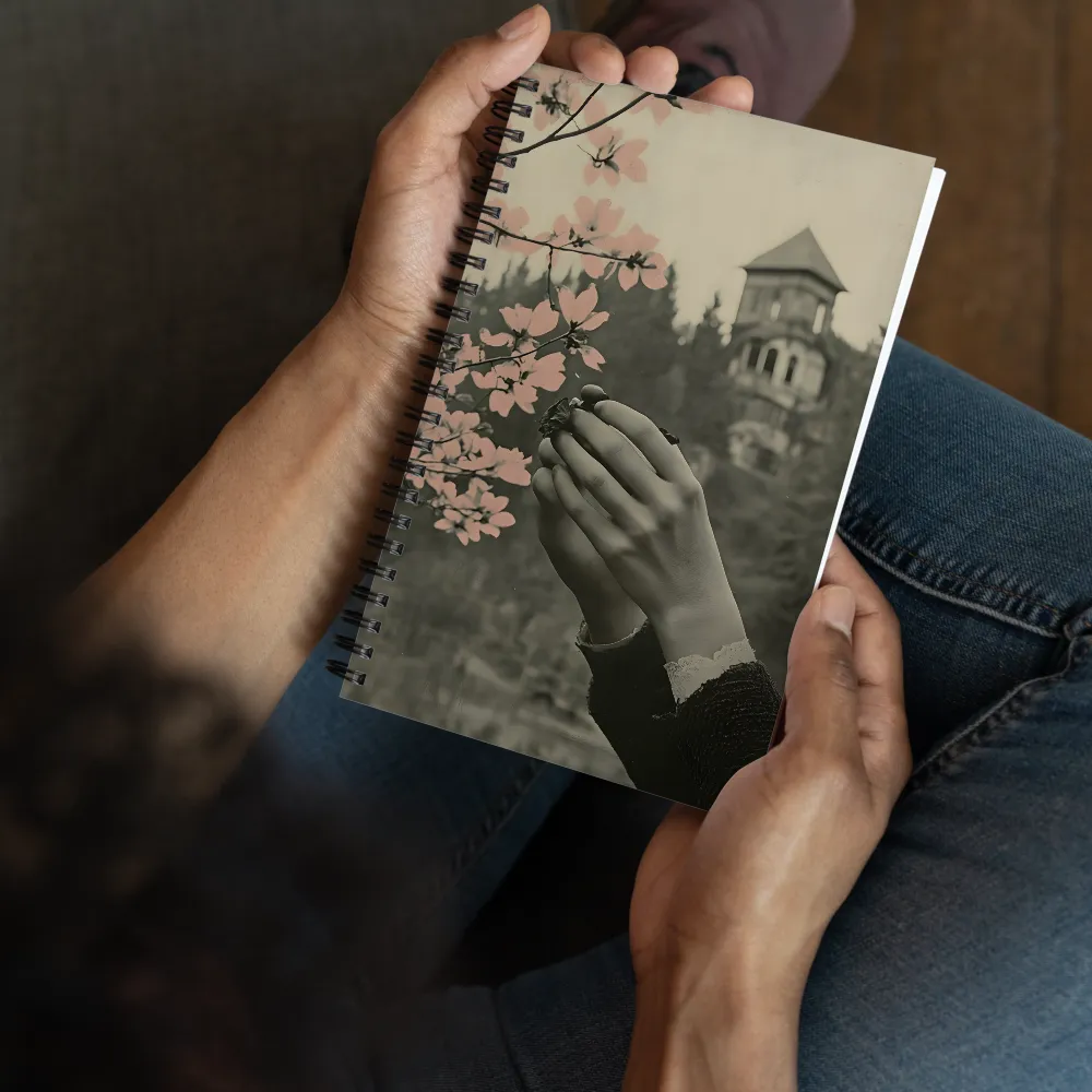 Delicate Embrace: Sepia Blooms 
 Spiral Notebook | 140 pages