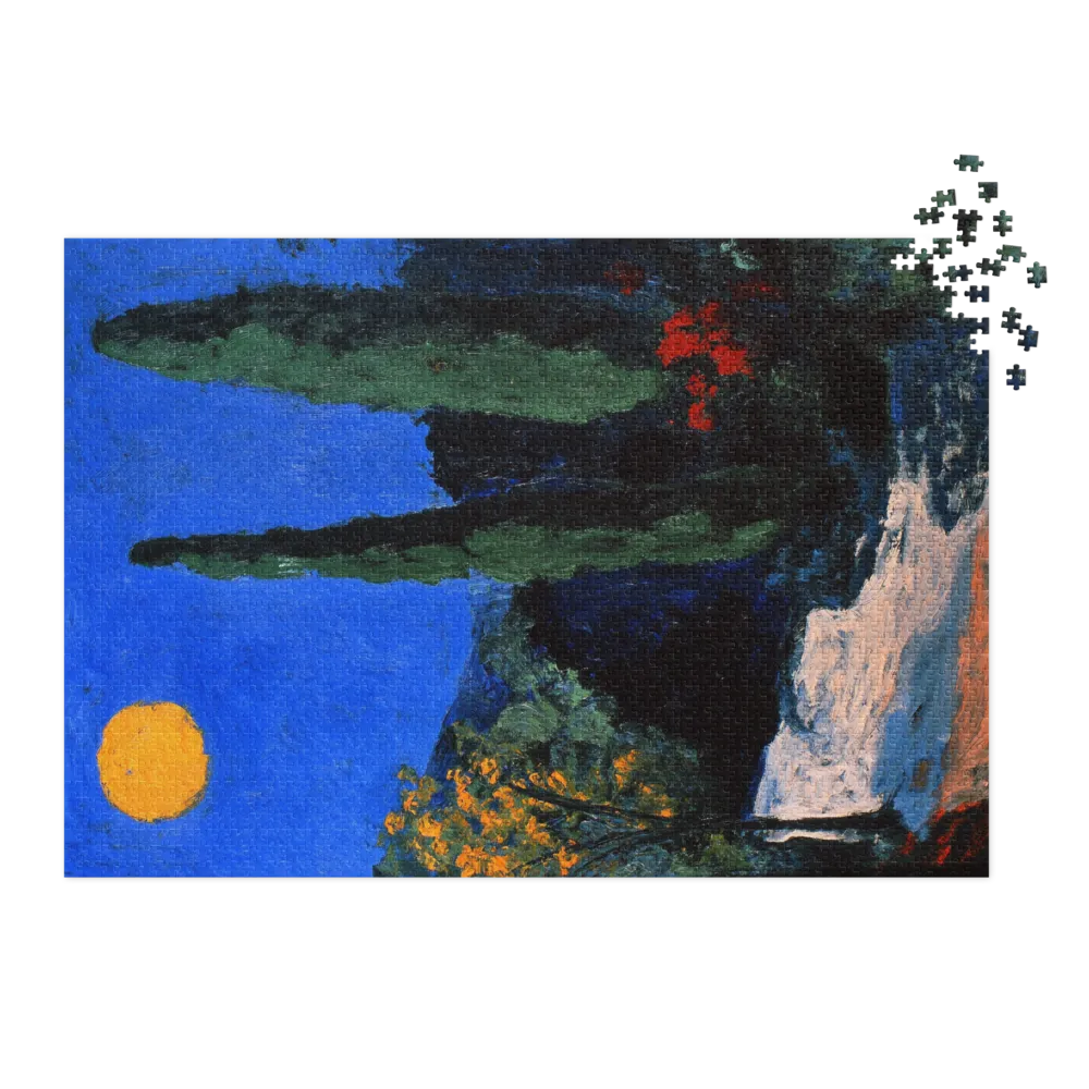 Vibrant Landscape with Moon