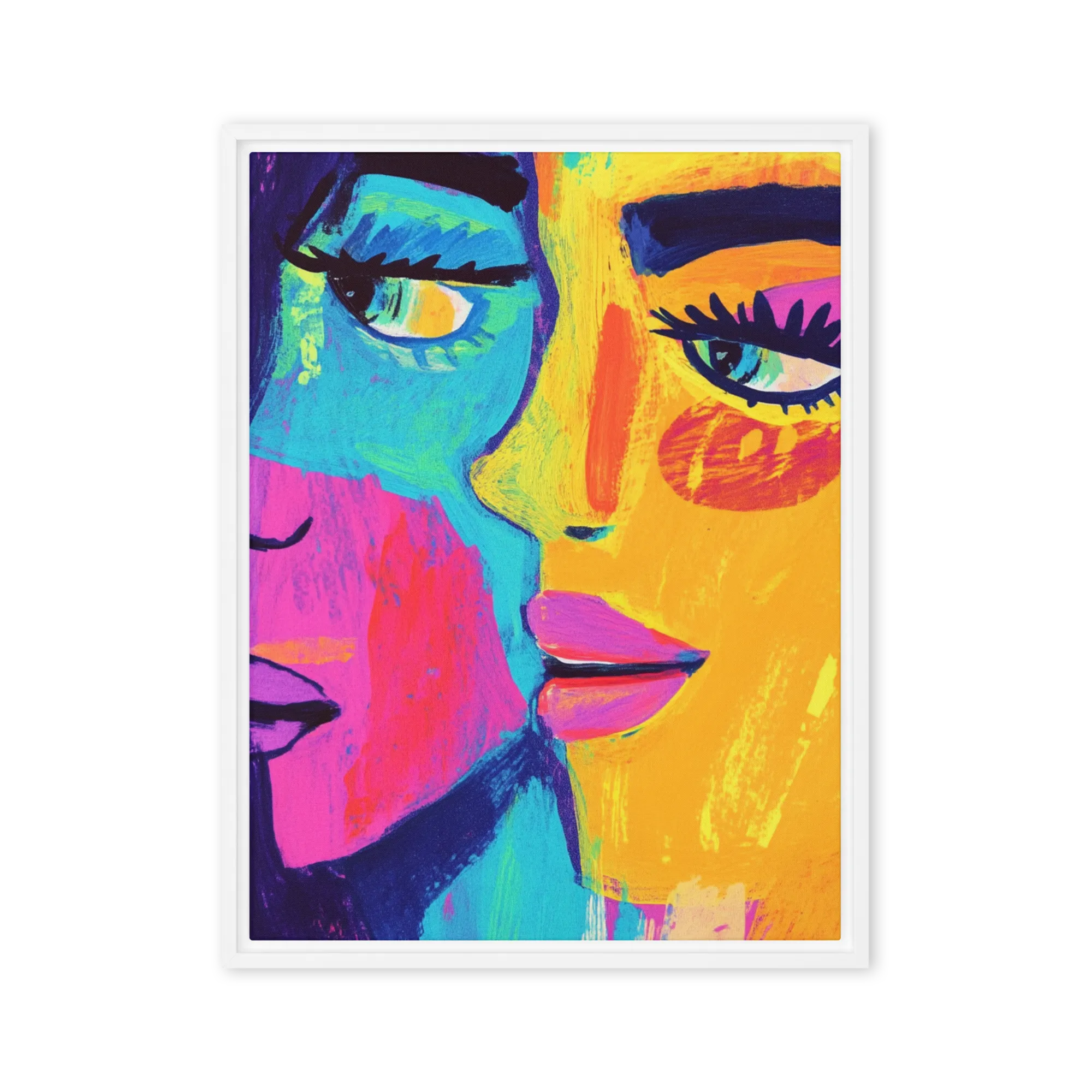 Dual Perspectives: A Vibrant Abstract Portrait