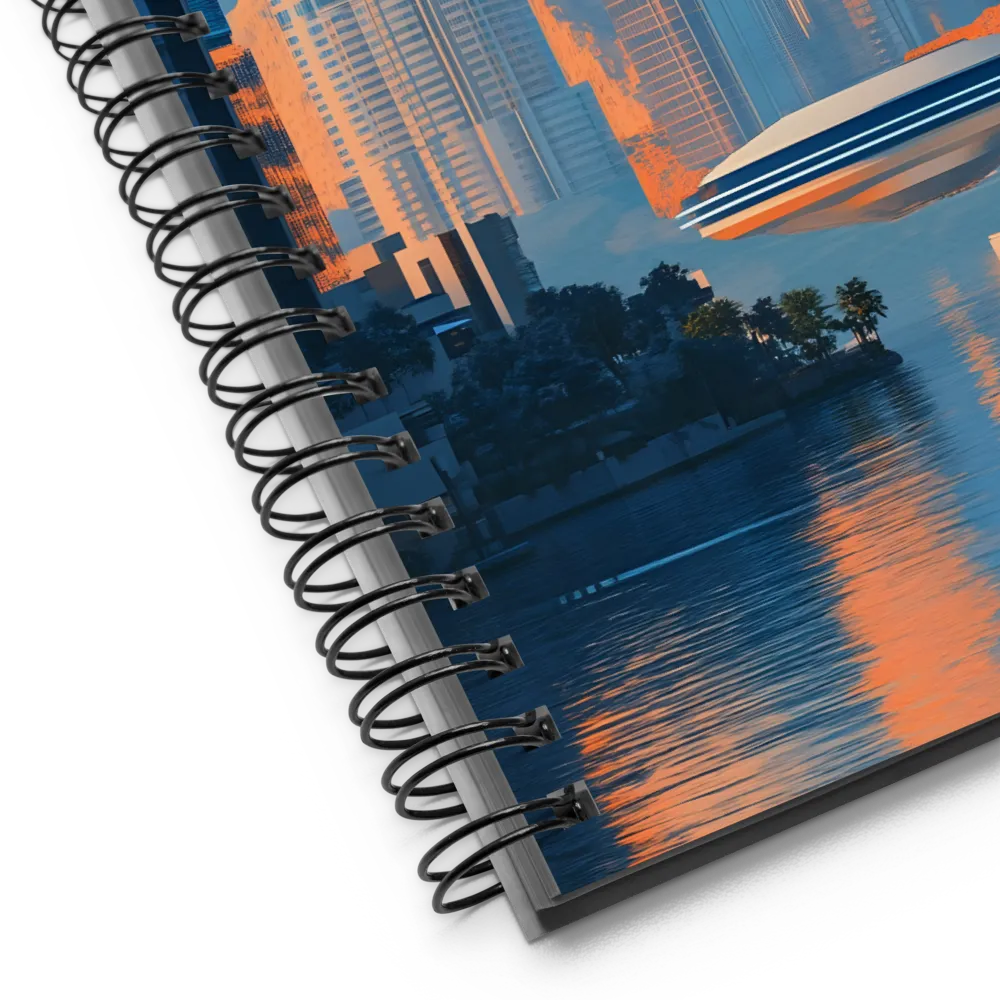 Futuristic Oasis Skyline 
 Spiral Notebook | 140 pages