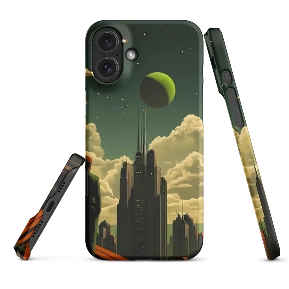 Futuristic Cityscape with Celestial Bodies | Phone Case