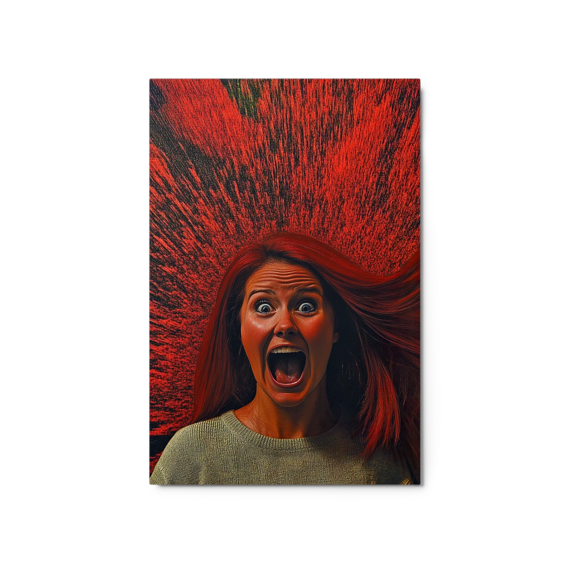 Red-Haired Woman with Expressive Emotion