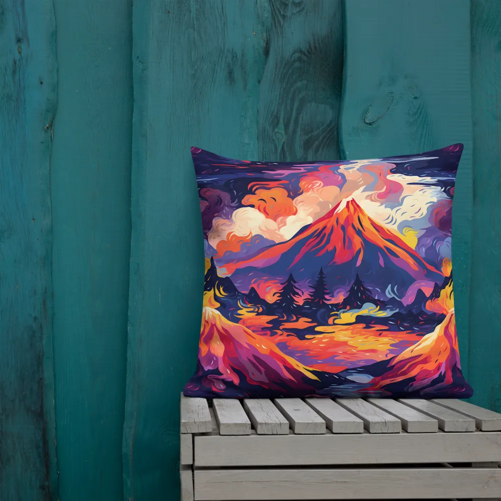 Vibrant Volcanic Fantasy 
 Pillow Case | 22″×22″