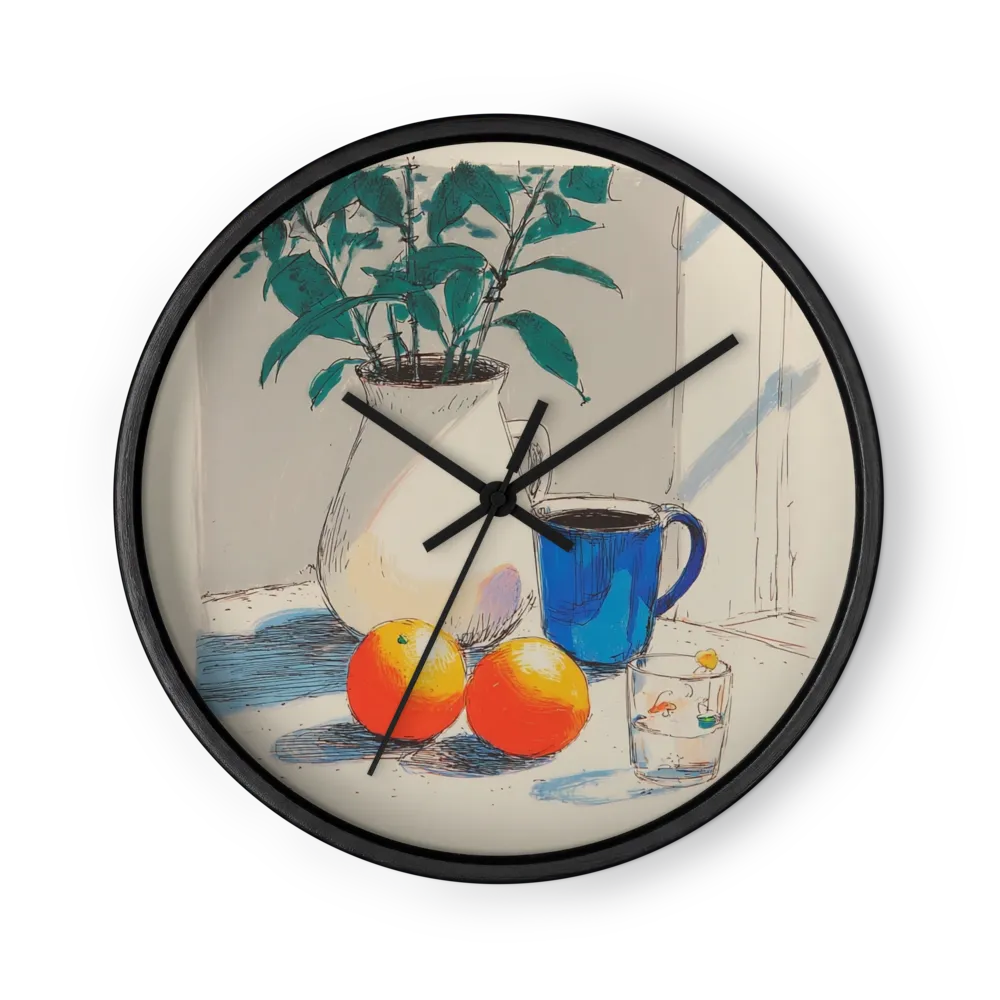 Still Life with Oranges and Mug | Wall Clock