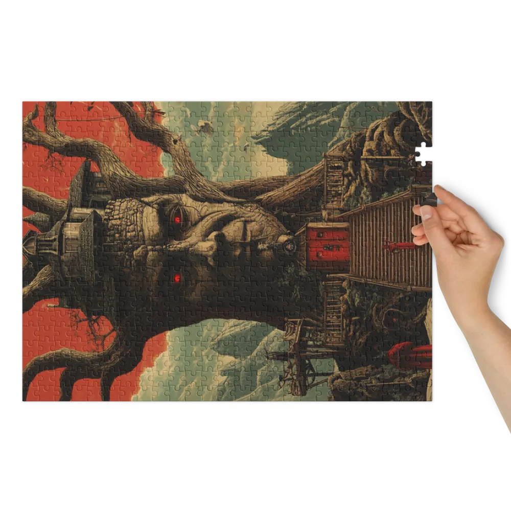 Surreal Tree House with Human Face | Jigsaw Puzzle (252/520 pieces)