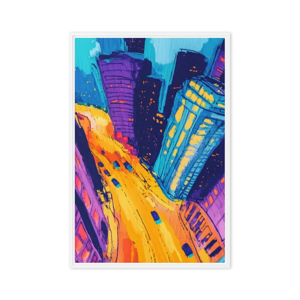Vibrant Cityscape in Acrylic