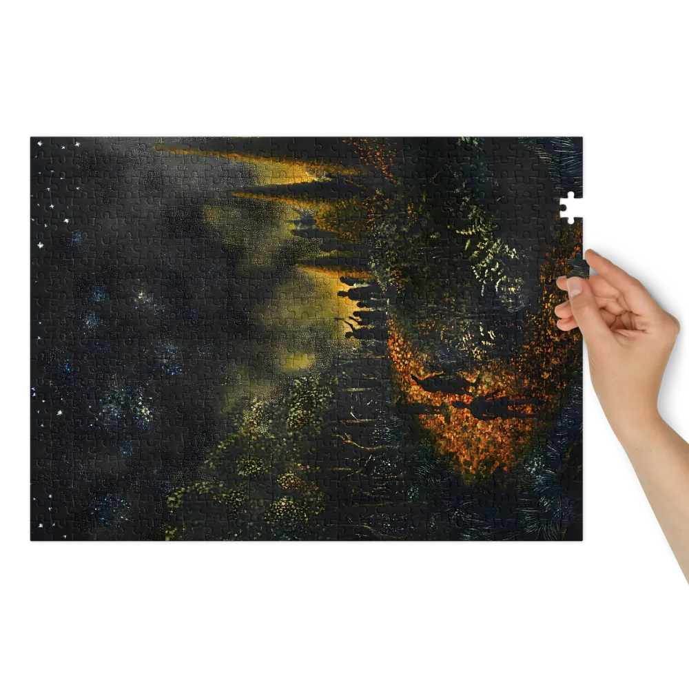 Surreal Night Landscape with Figures | Jigsaw Puzzle (252/520 pieces)