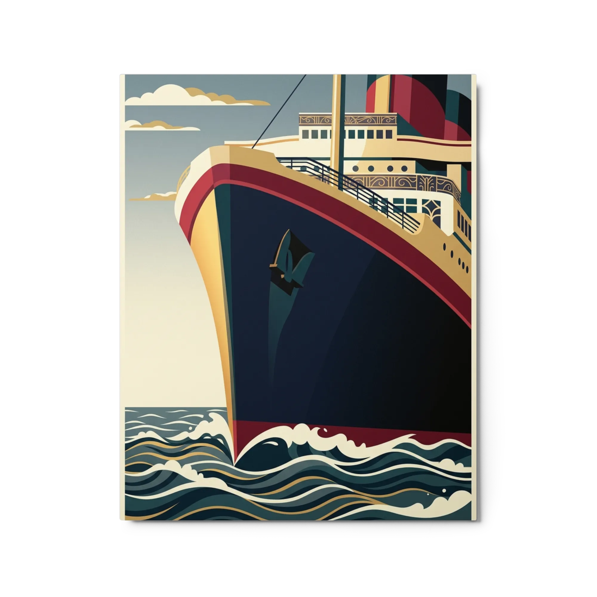 Ocean Liner Grandeur 
 Paper Print With Red oak Frame & Mat | 16″x 20″
