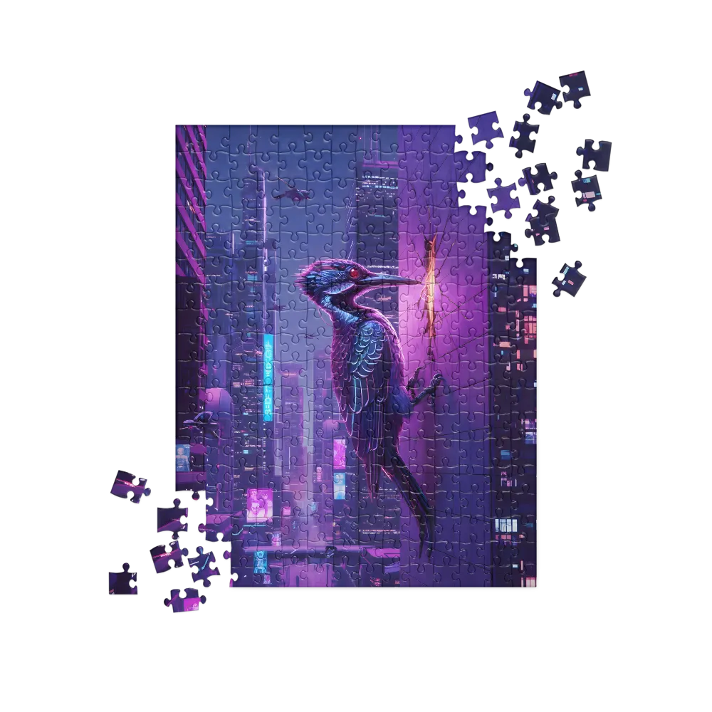 Neon Woodpecker 
 Jigsaw Puzzle in Tin Box