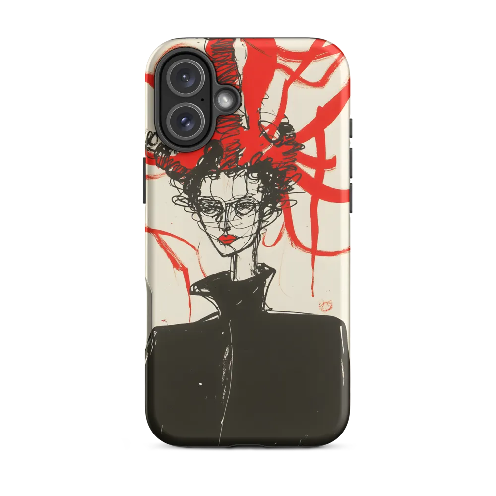 Abstract Fashion Portrait in Red and Black | Phone Case