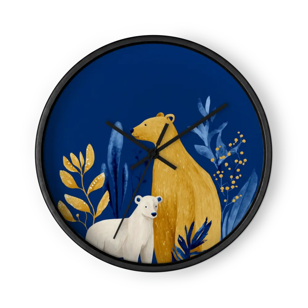 Golden Bear and Polar Bear | Wall Clock
