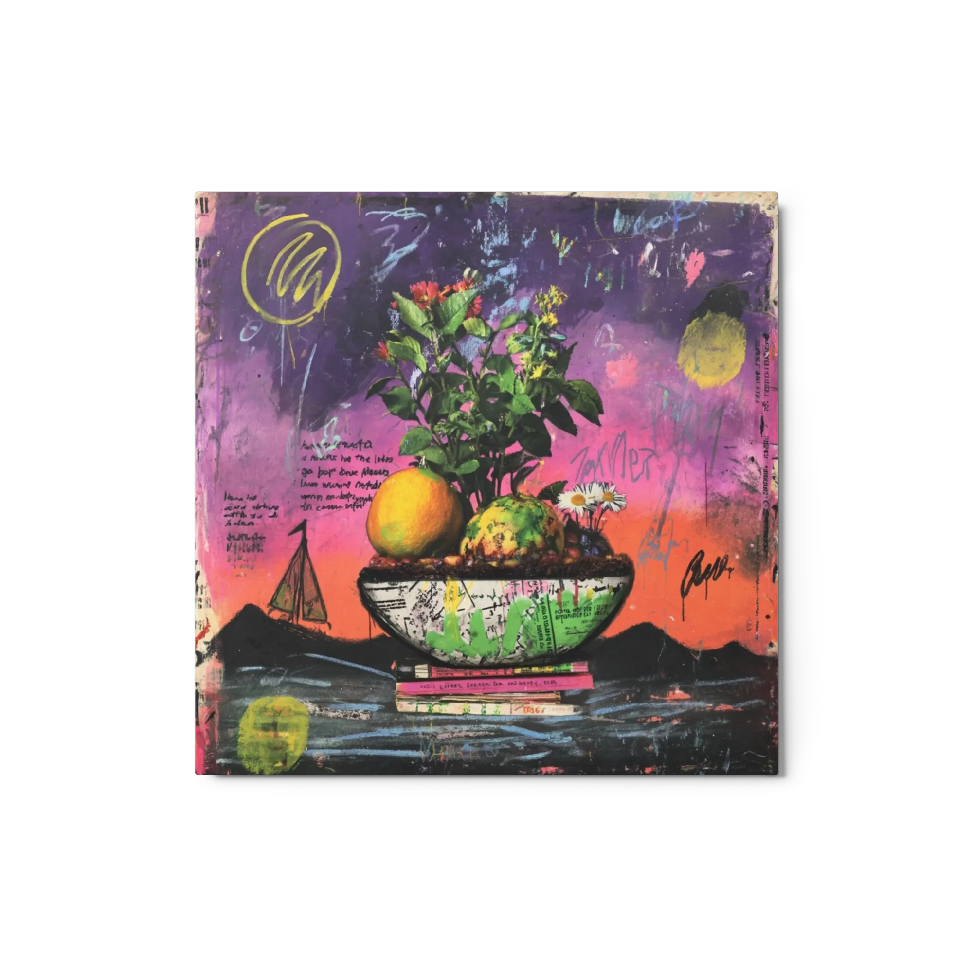 Botanical Still Life with Graffiti