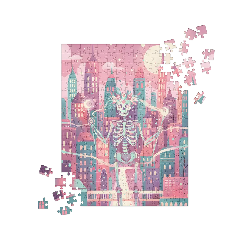 Moonlit Floral Skeleton 
 Jigsaw Puzzle