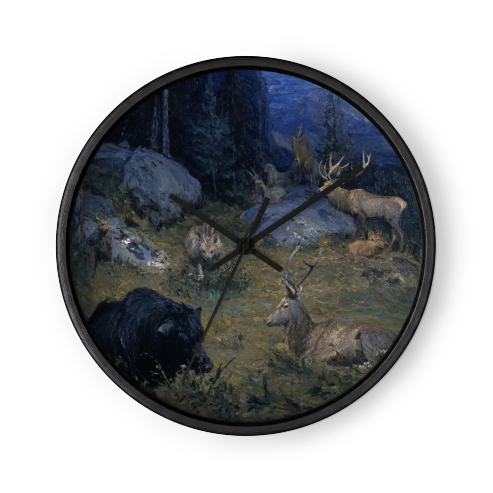 Nocturnal Forest Assembly | Wall Clock