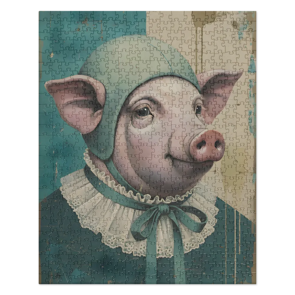 Pig in Bonnet 
 Jigsaw Puzzle in Tin Box